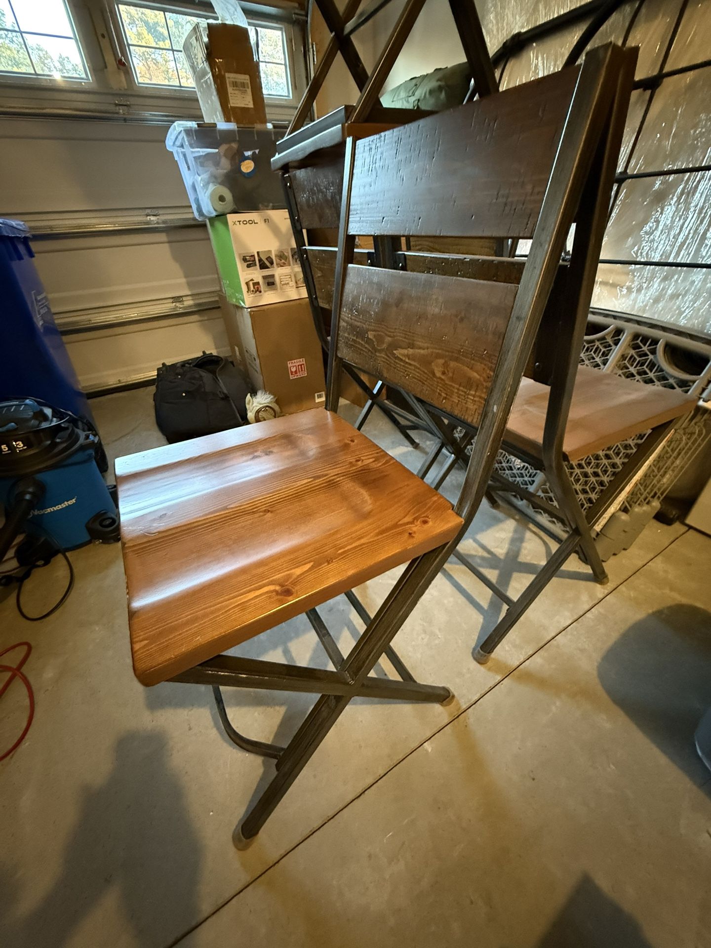 Ashley Hardwood And Steel dining chairs X4 Set