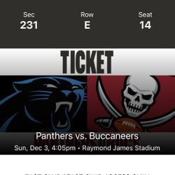 2 East club seats Tampa Bay bucz Vs Carolina Panthers 