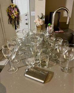 Bar Set of Drinking & Wine Glasses