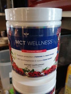 Gundry MD MCT Wellness Powder to Support Energy, Ketone Production and Brain Health, Keto Friendly, Sugar Free (30 Servings) (Raspberry Med