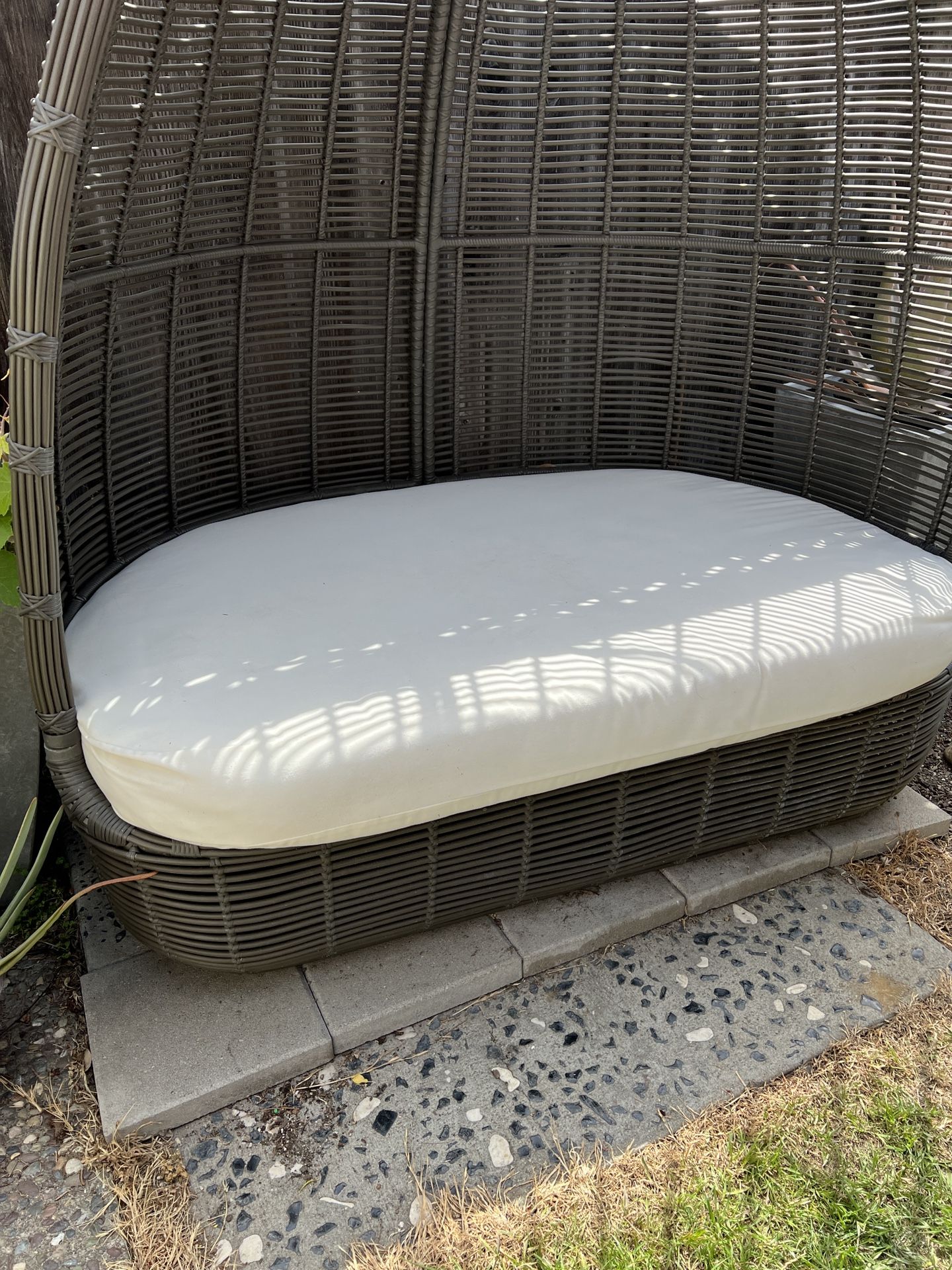 World Market Egg Chair Dark Gray All Weather Wicker Maximus Egg