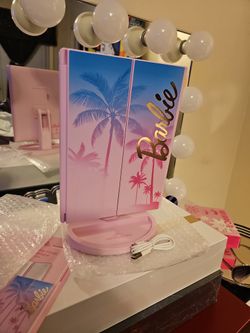 🔥NEW Barbie Impressions Vanity Hello Kitty Trifold LED Desk Mirror,  w/Lights, Touch Sensor Switch, Lighted Makeup Mirror w/ 2X & 3X https://offerup.