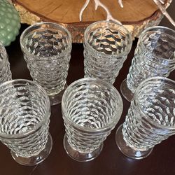 Set Of Six Vintage Cube  Fostoria Drinking Glass