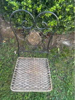 Vintage Folding Wrought Iron Chair