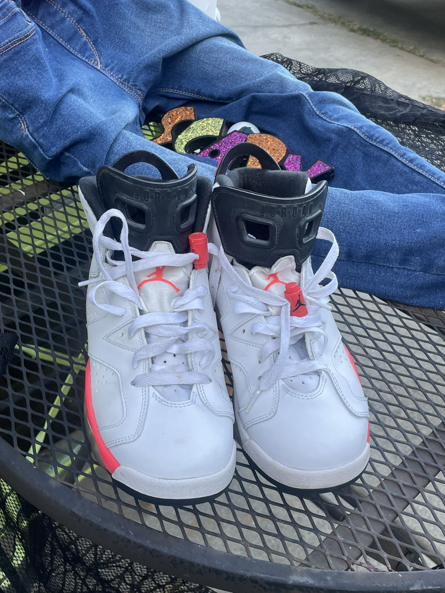 Nike Air Jordan 6 Retro White Infrared 2014 Sz 7Y