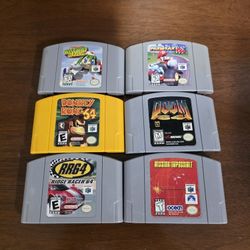 Nintendo 64 N64 Video Games Mischief Makers, Donkey Kong, Doom, etc.