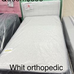 Bed Frame, Whit Mattress Orthopedic 