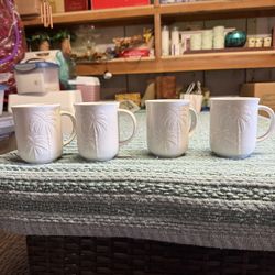 White Palm tree Mugs 