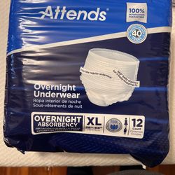 Attends Adult Diapers Size XL  12 Pack