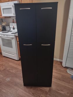 Black Tall utility storage cabinet