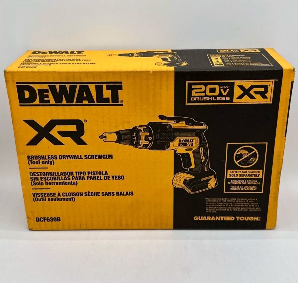 New DEWALT DCF630B 20V XR Drywall Screwgun (Tool Only)