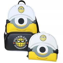 Universal Studios Despicable Me Loungefly Villain Con Minion Wallet & Backpack 