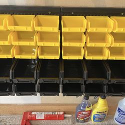 Wall Mounted Storage Bins, Plastic Tool Organizer for Garage Storage, Screws, Nuts, Bolts
