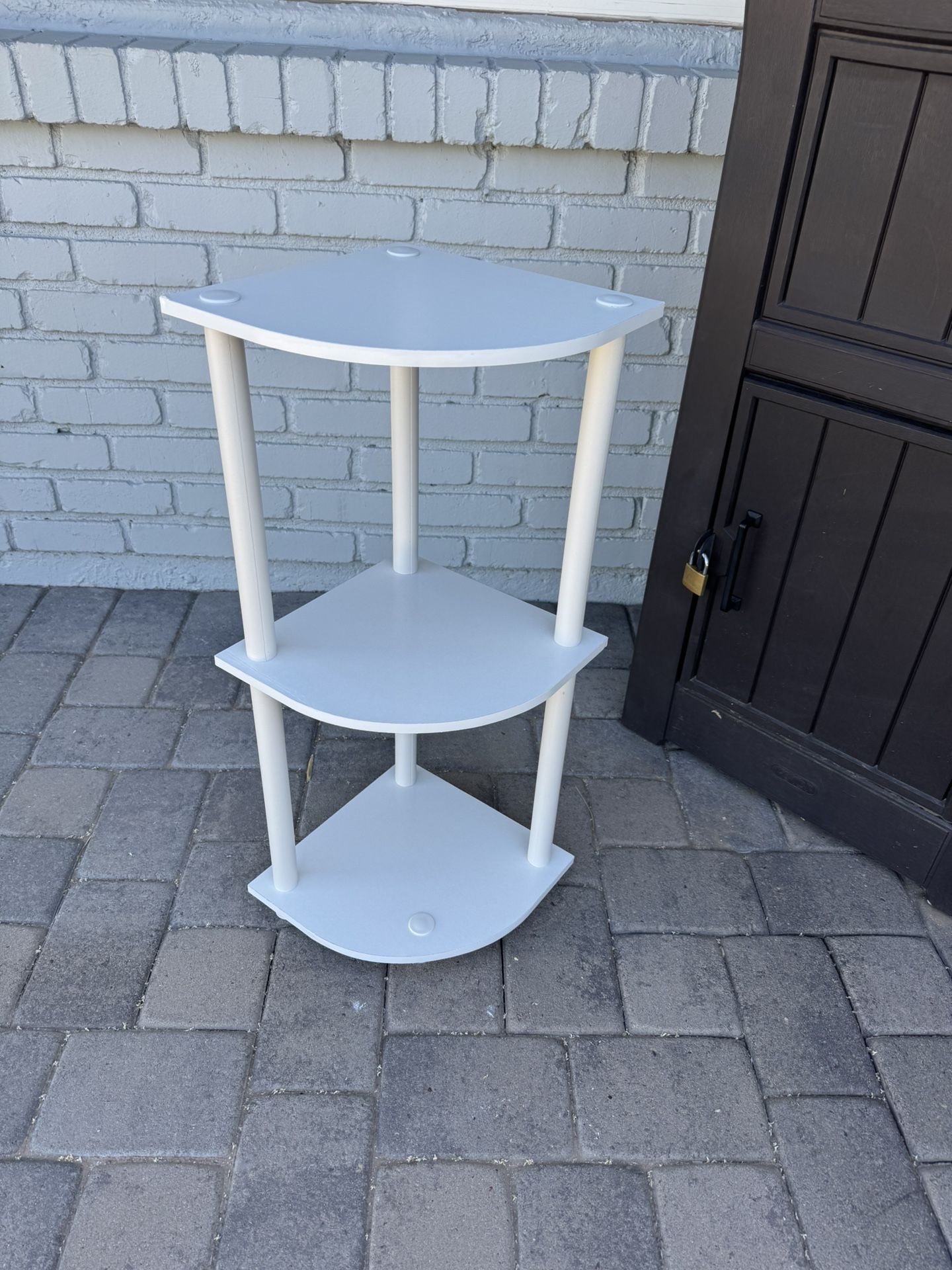 3 Tier White Corner Shelf