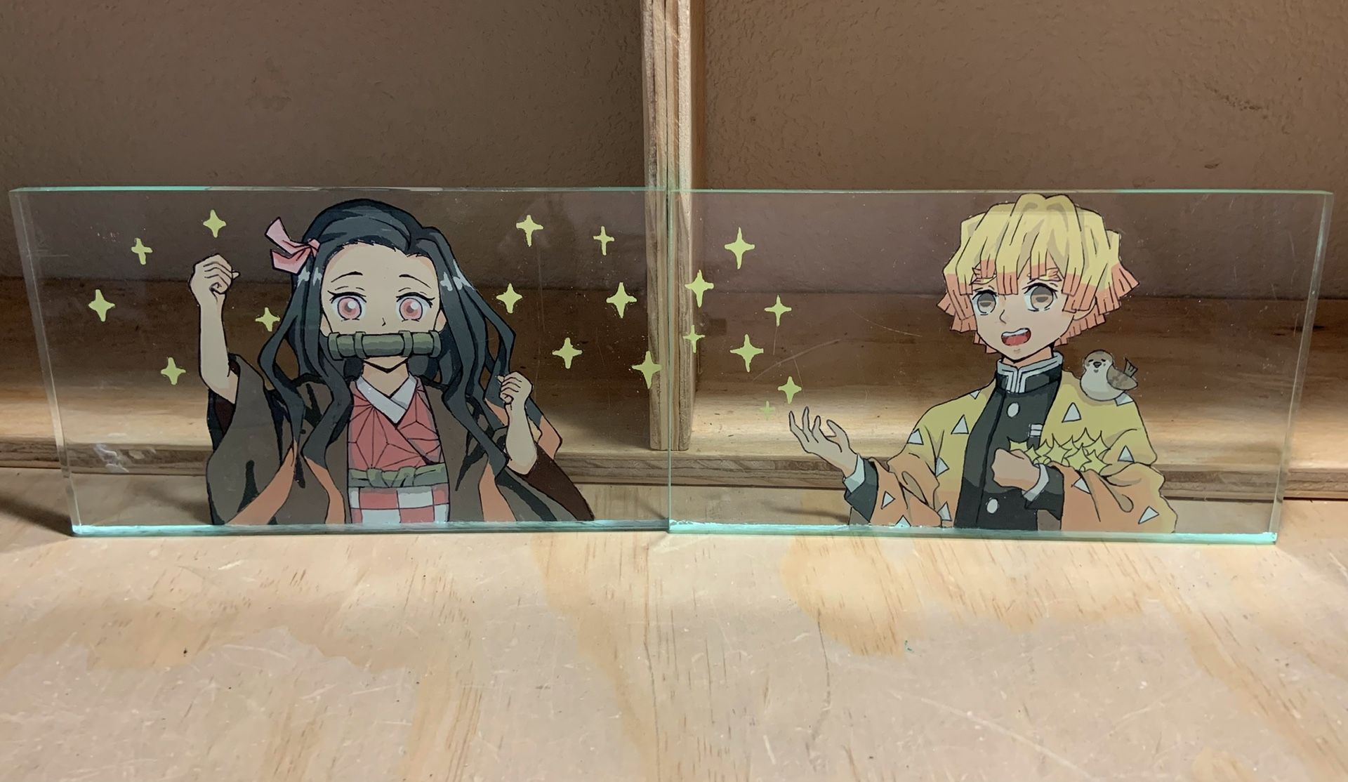 Demon Slayer, Nezuko x Zenitsu Glass Painting