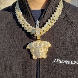 Cuban Link Set 14K Gold Plated Doesn't Loses Color