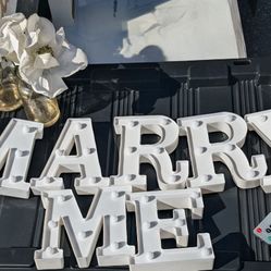 Marry Me Lighted Letters
