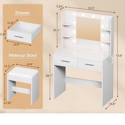 Vanity With Mirror And Lights