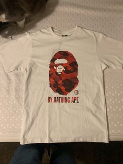 Bape color white,red, size M