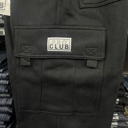 Pro Club Heavyweight Fleece Cargo Sweat Pant Black Size XS, S, M & 2XL ONLY 