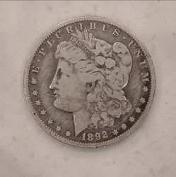 1892 o Morgan Silver Dollar