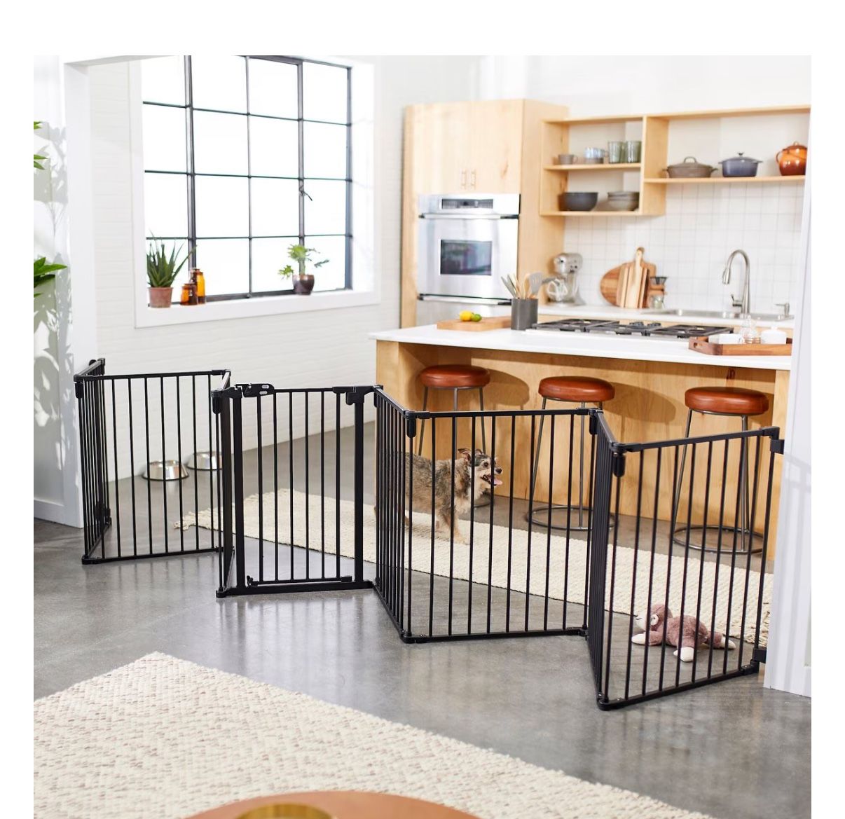 Frisco Steel 8-Panel Dog Gate and Playpen, 30-in, Black
