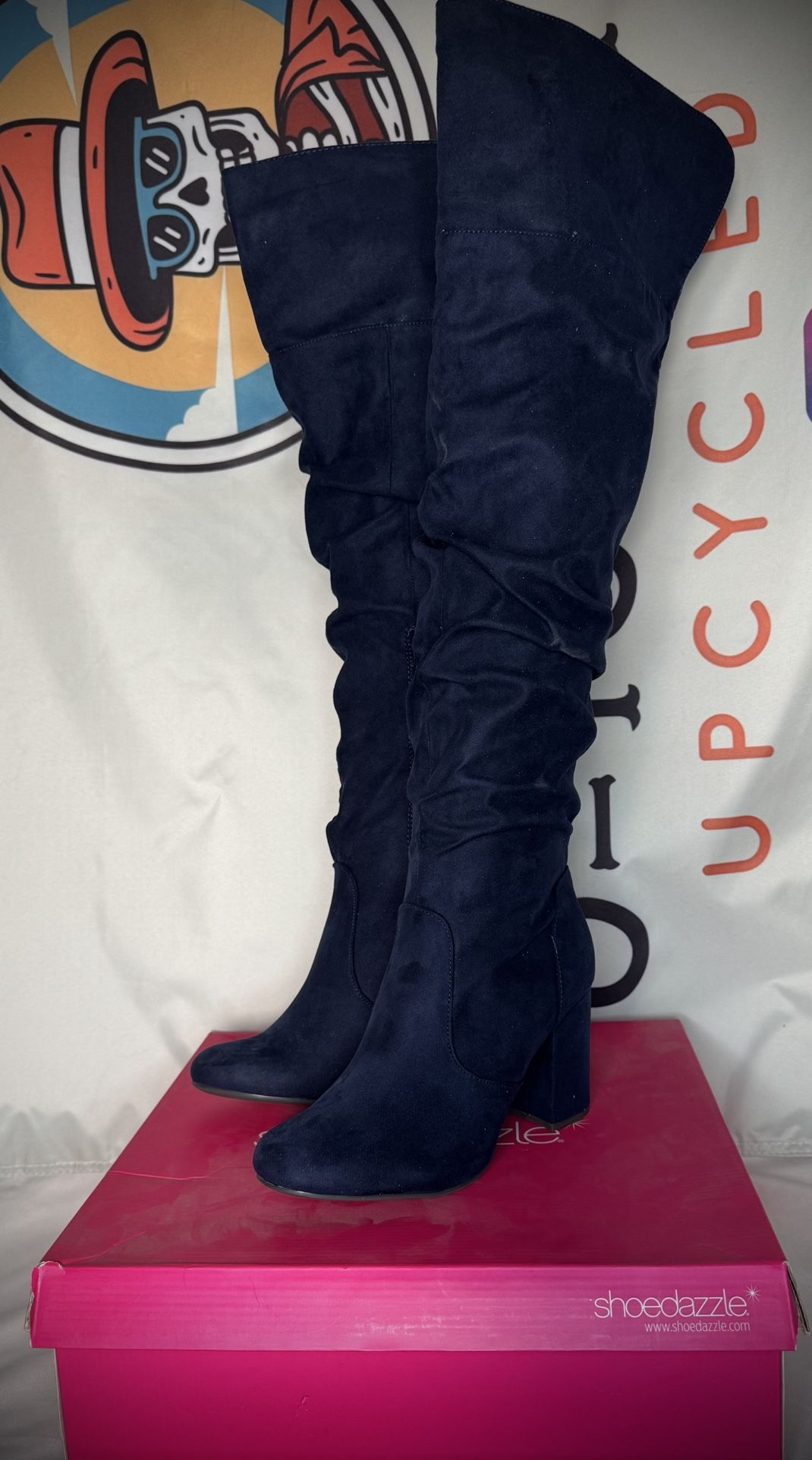 Shoedazzle Navy Katya Women's Heeled Boots