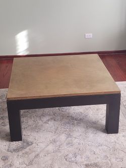 Crate & Barrel Copper Top Metal Coffee Table Vintage