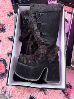 Platform knee high boots and demonias