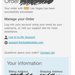 Two 3-day GA EDC Las Vegas tickets