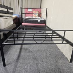 Brand New Black Metal Twin Bedframe