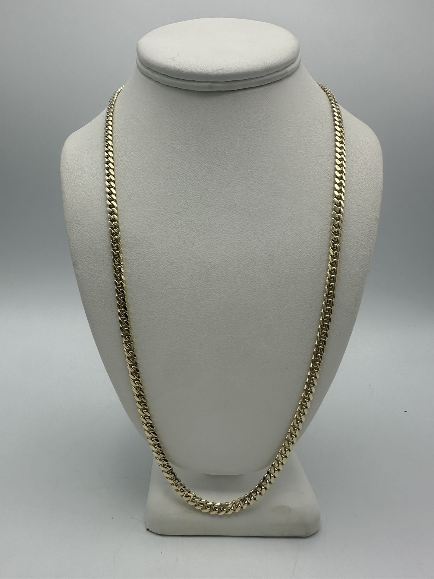 14kt Yellow Gold Solid Cuban Link Chain 24”