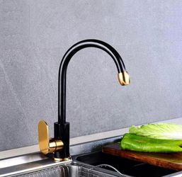 Kitchen Sink Faucet for Bar Farmhouse, Black/Silver Aluminum Kitchen Faucets, 360 Rotate Single Handle Kitchen Faucet, Cold Hot Water Sink Mixer Taps