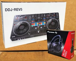 Pioneer DJ DDJ-REV5 Rekordbox & Serato Controller 2-Channel Mixer HDJ-X5 Headphones Package 🚨 Payment Options Available 🚨 No Credit Needed 🚨