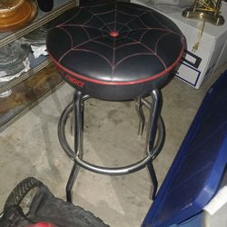 excellent condition Black & Red  Spiderweb Design professional Barstool