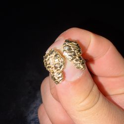 Gold nugget earrings