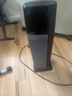 Lasko CT22445 Tower Space Heater 1500W 120V Remote Auto Shut-Off Black/Gray