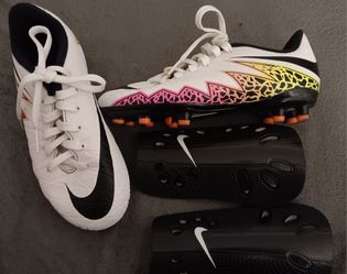 Kids Soccer Shoes And Shin Guards