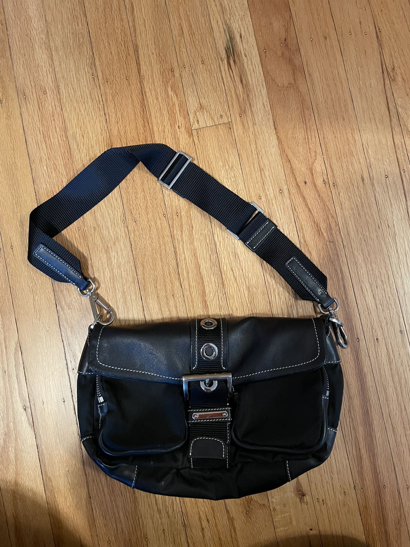 Prada Nylon And Leather Crossbody Bag 