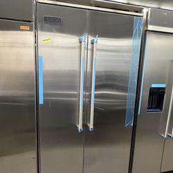 Viking 5 Series Stainless Steel Side By Side Built In 42” Refrigerator 