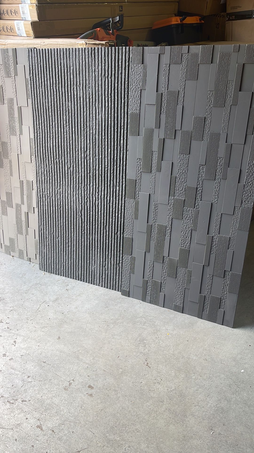 New Upgrade 3D PU Stone Wall Panels Faux Rock Brick Veneer Panels Lightweight Wall Tiles for Home Decor/Exterior Wall (4PCS,Black Flowstone,31 sq ft)
