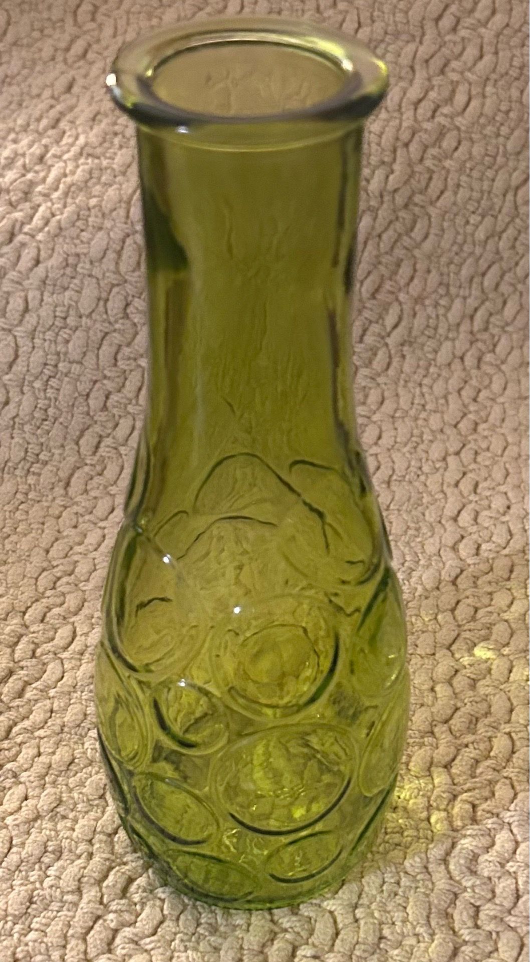 Vintage: Mid-Century DPS Circles Vase, Green Glass