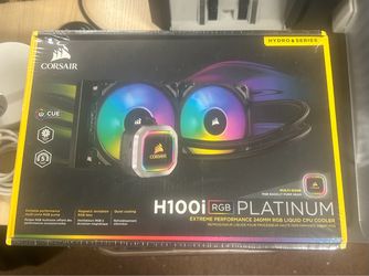 Corsair H100i RGB Platinum 240mm AIO Liquid CPU Cooler – Dual RGB Fans – iCUE