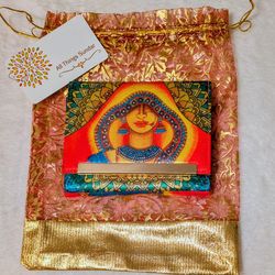 All Things Sundar Indian Woman Wallet Card Holder Bright Multicolored