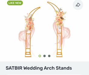 2pcs Large Wedding Arch with Base 6.9&5.9 FT-Gold