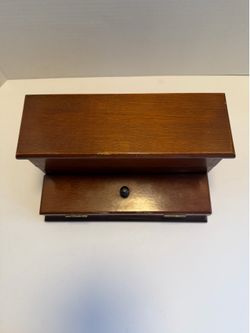 Vintage 1987 The Bombay Co. Wooden Desk Box - 2.2 lb Heavy Labeled Chest