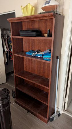 Bookcase wooden tall shelvy