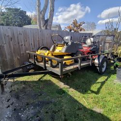 6x12 Single Axle, W/ Title. And 2 Zero Turn Mowers. 