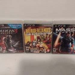 Ps3 Game Lot Borderlands Mass Effect Ninga Gaiden