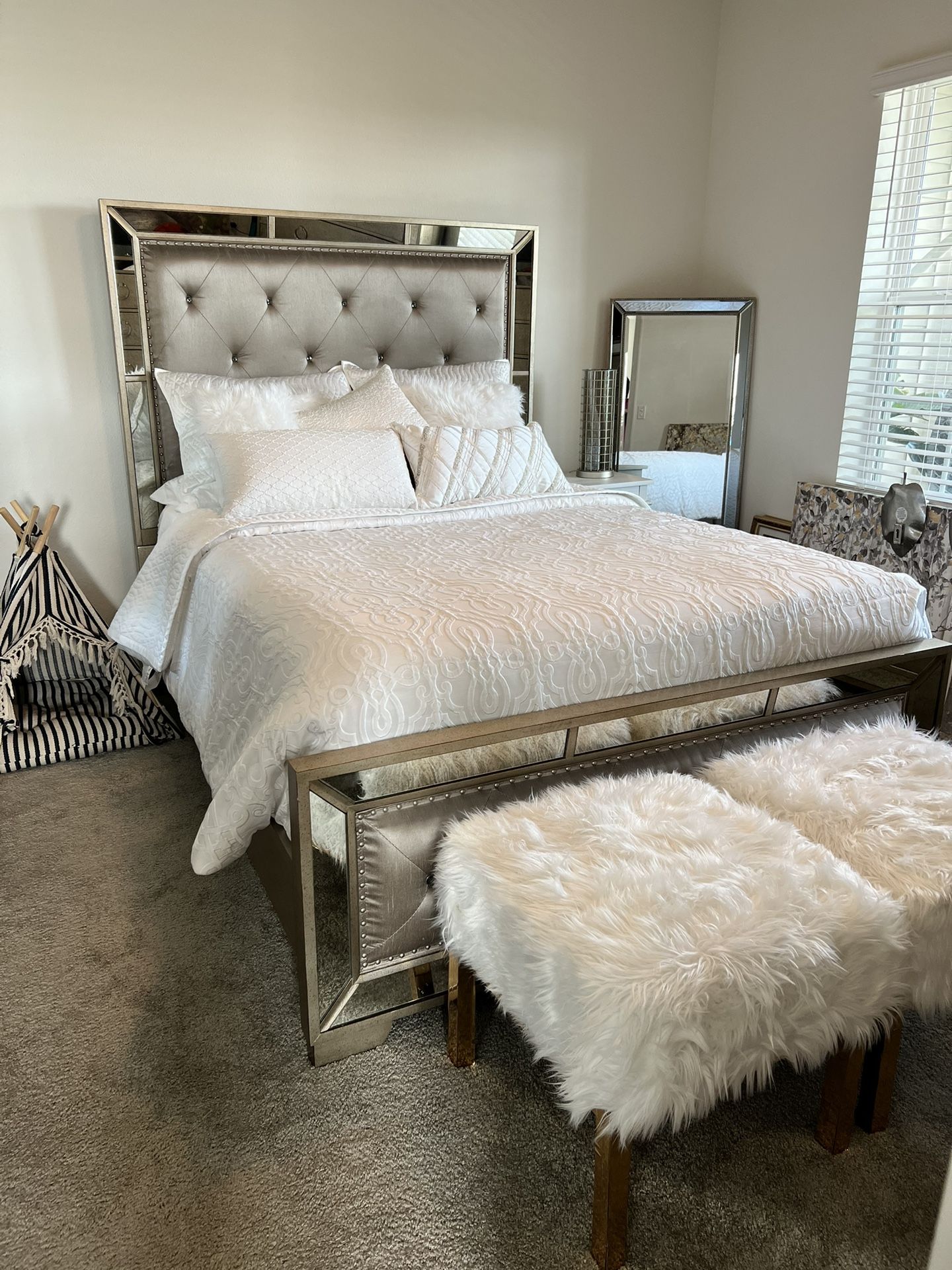 Queen Bed Highboy And Mirror 